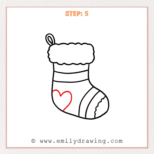 how to draw a stocking - Step 5