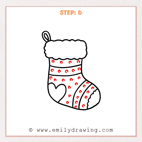 how to draw a stocking - Step 6