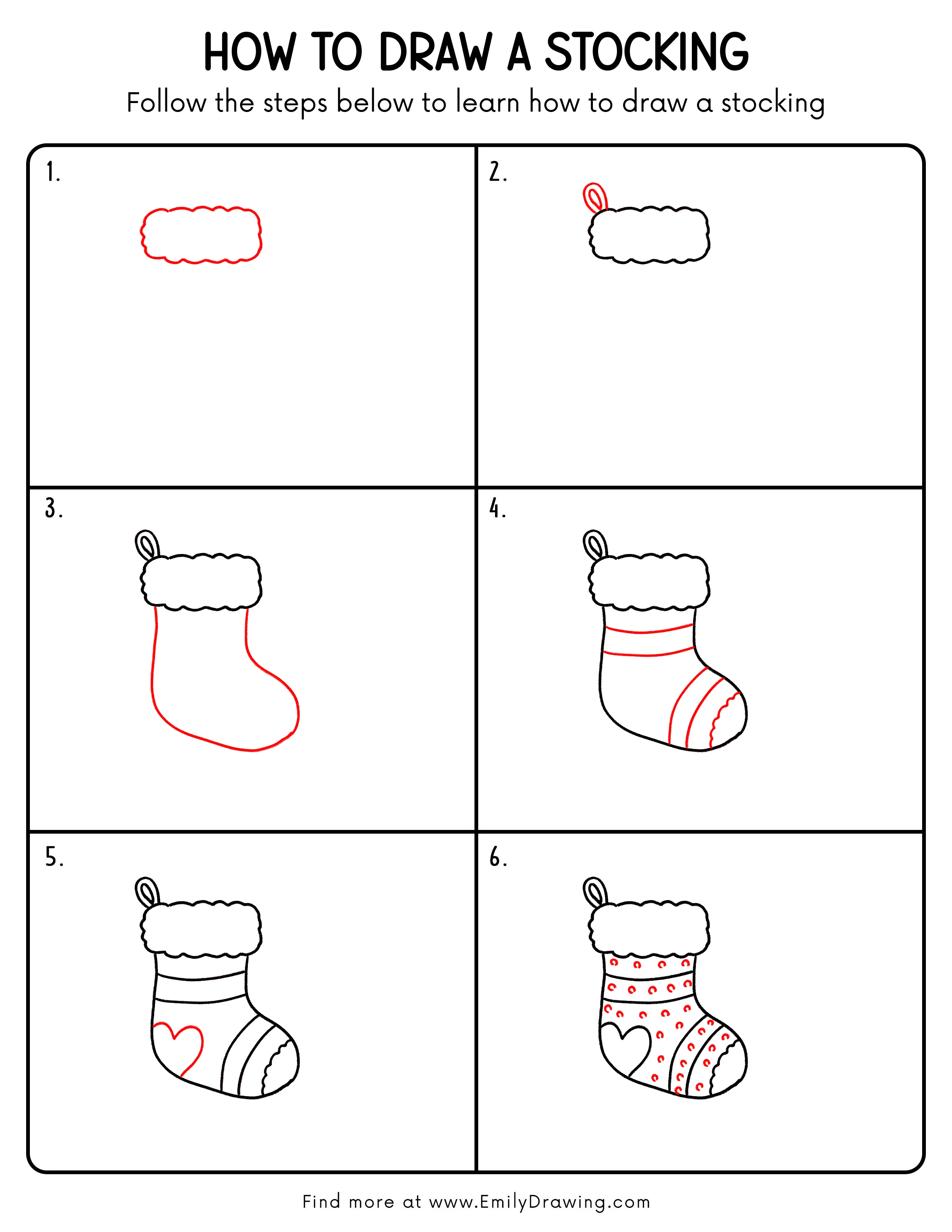 Printable Stocking Drawing Guide