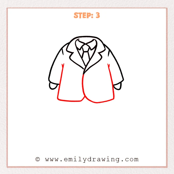 how to draw a suit - Step 3
