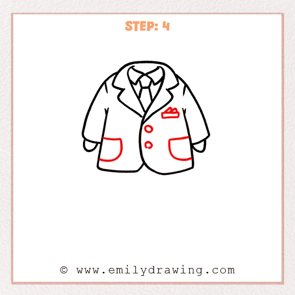 how to draw a suit - Step 4