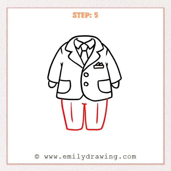 how to draw a suit - Step 5
