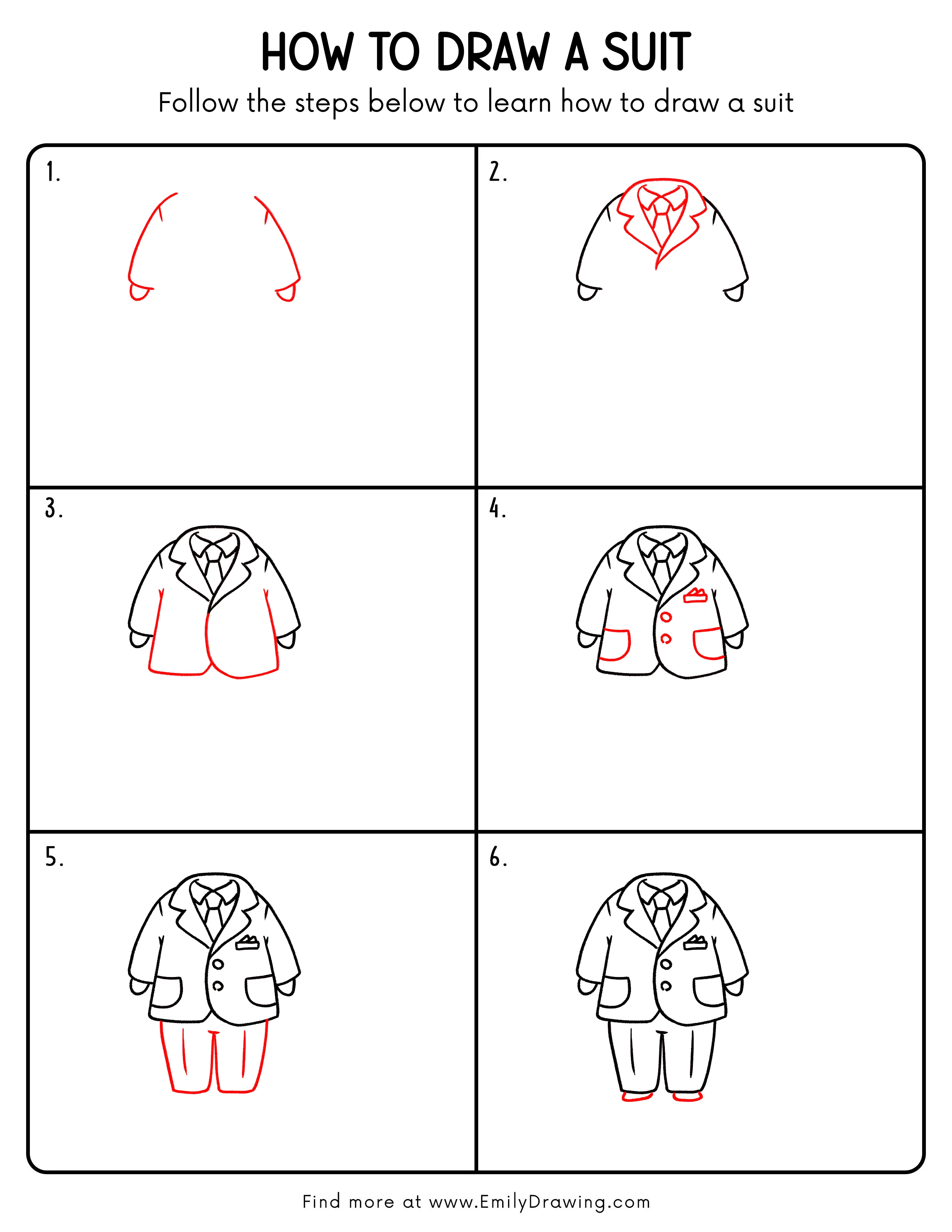 Printable Suit Drawing Guide
