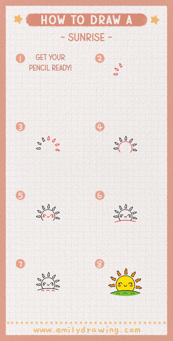 how to draw a sunrise pinterest pin