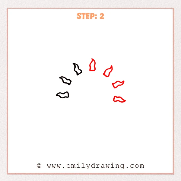 how to draw a sunrise - Step 2