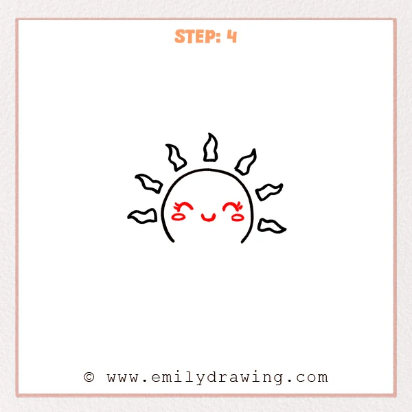 how to draw a sunrise - Step 4