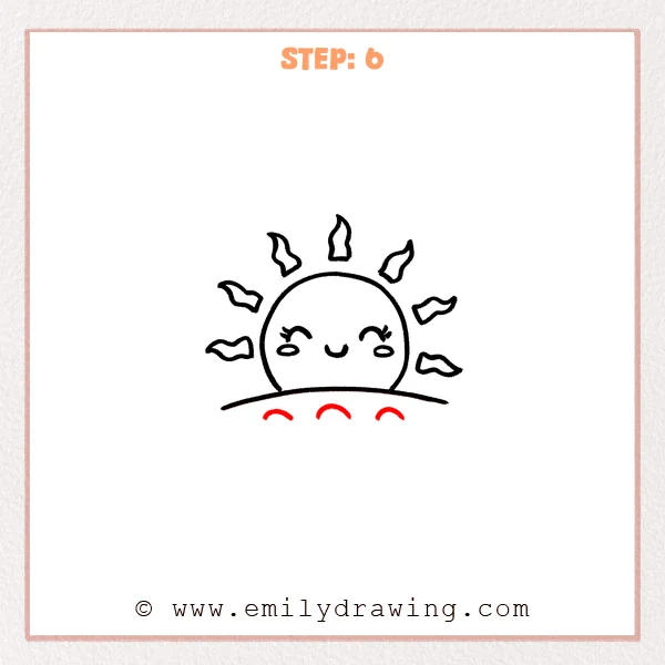 how to draw a sunrise - Step 6
