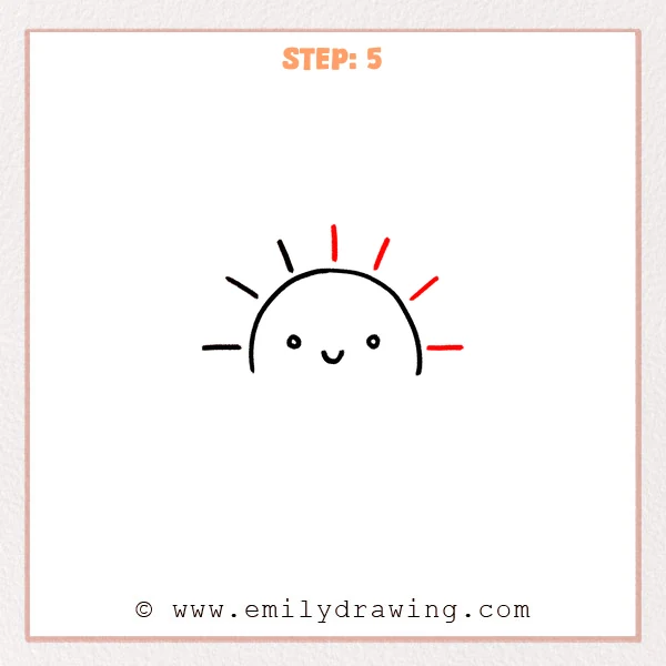 how to draw a sunset - Step 5