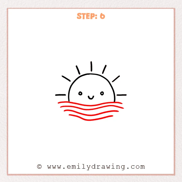 how to draw a sunset - Step 6