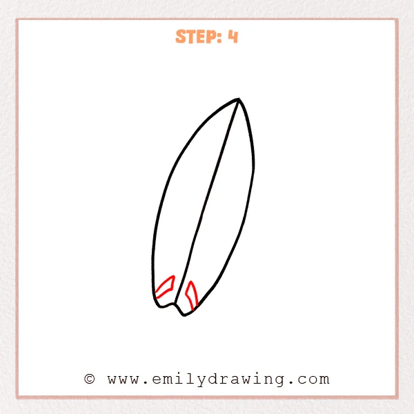 how to draw a surfboard - Step 4