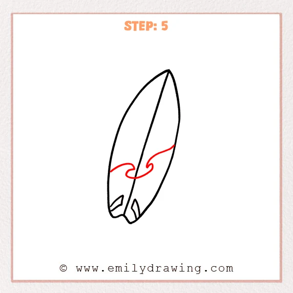 how to draw a surfboard - Step 5
