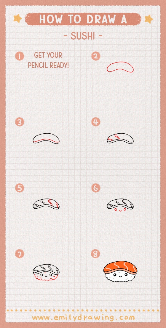 how to draw a sushi pinterest pin
