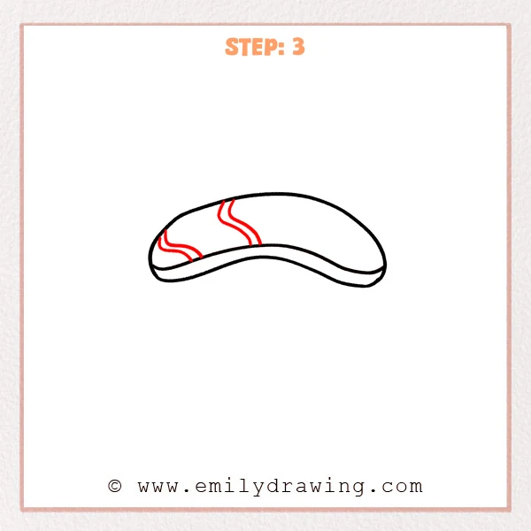 how to draw a sushi - Step 3