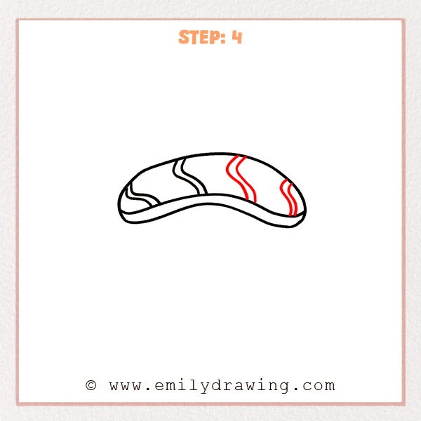 how to draw a sushi - Step 4