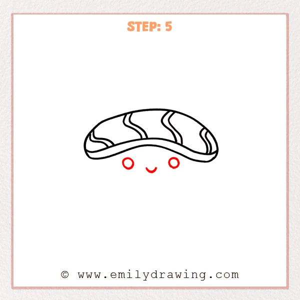 how to draw a sushi - Step 5