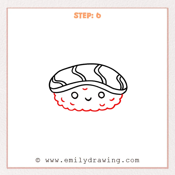 how to draw a sushi - Step 6