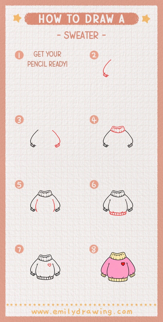 how to draw a sweater pinterest pin
