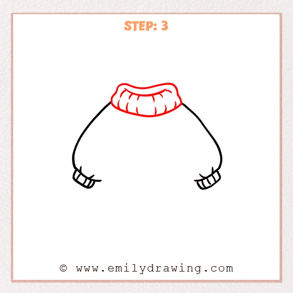 how to draw a sweater - Step 3