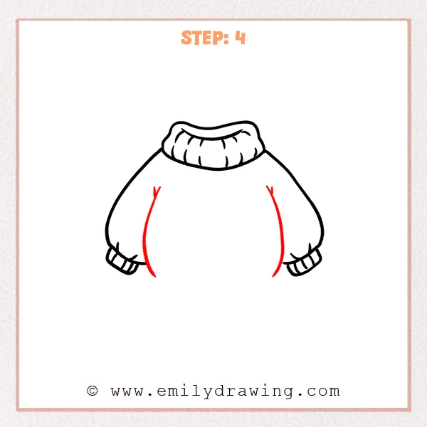 how to draw a sweater - Step 4