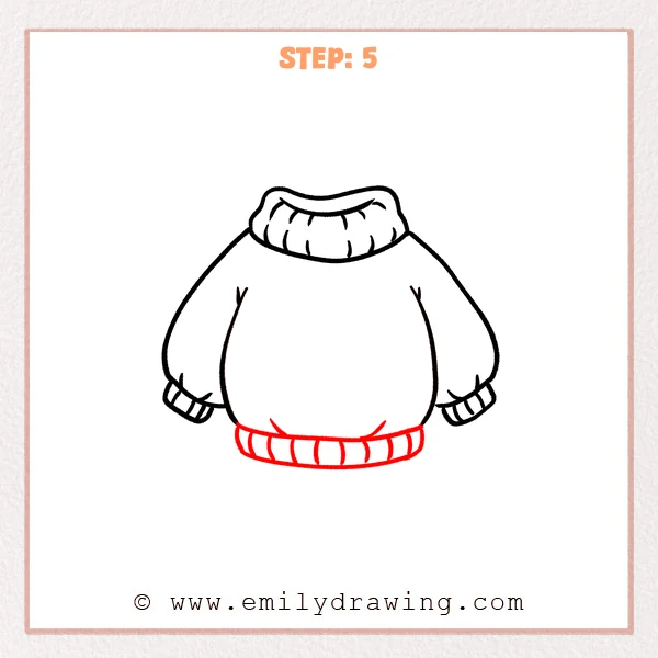 how to draw a sweater - Step 5