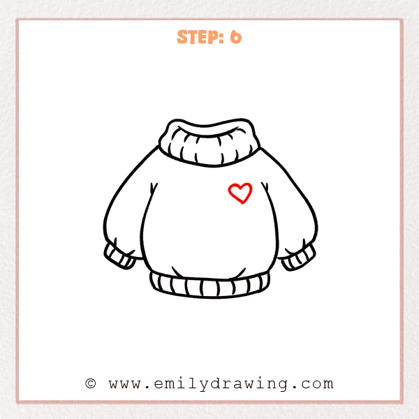 how to draw a sweater - Step 6