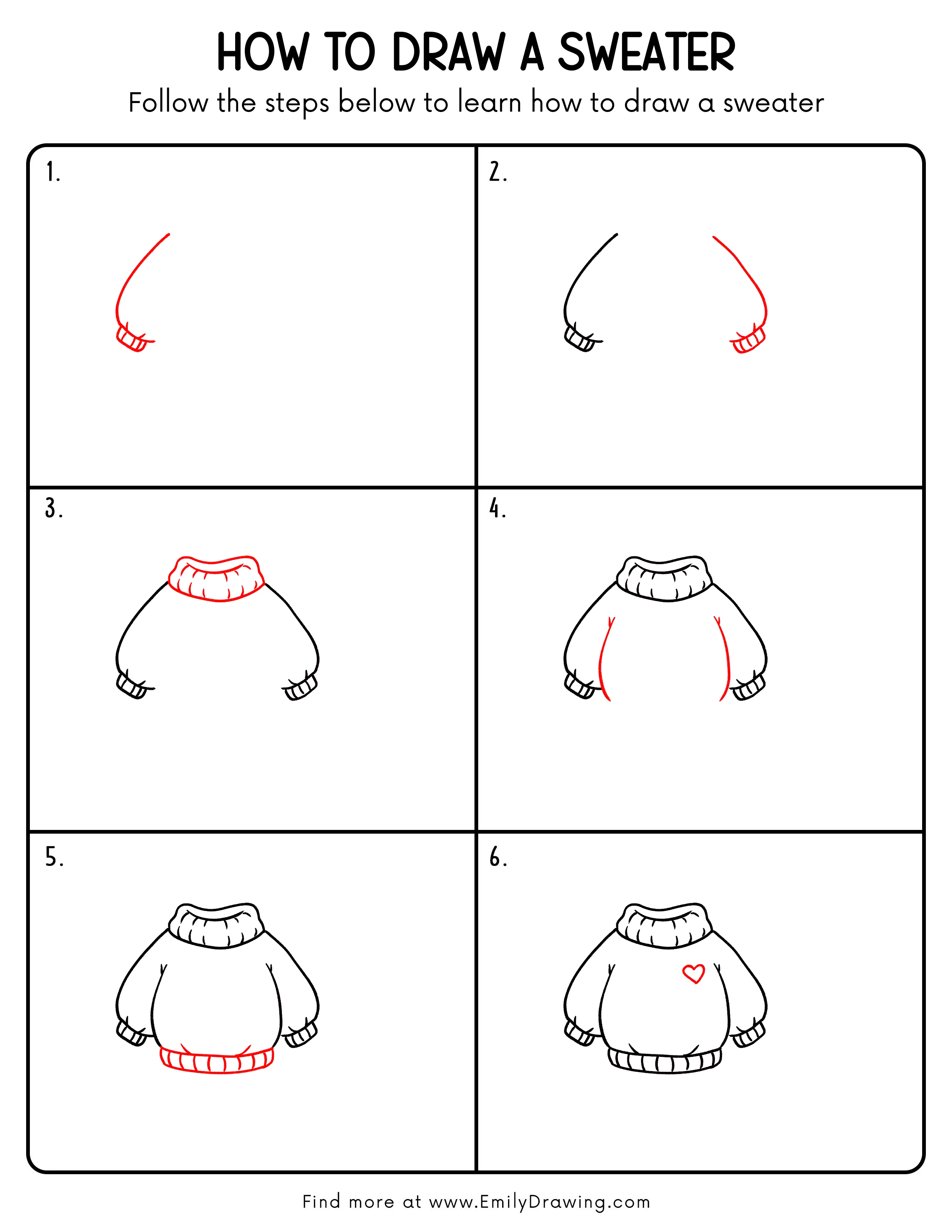 Printable Sweater Drawing Guide