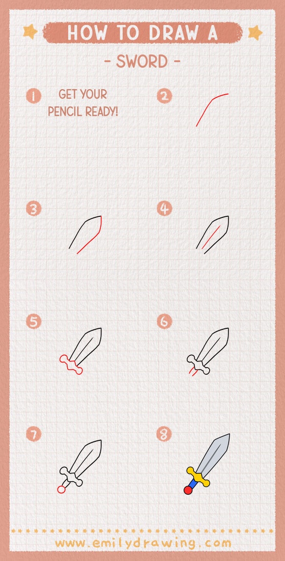 how to draw a sword pinterest pin