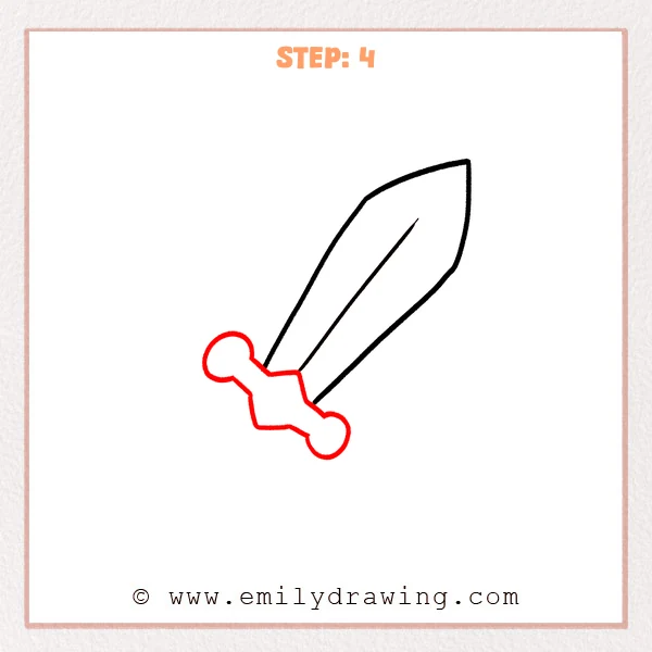 how to draw a sword - Step 4