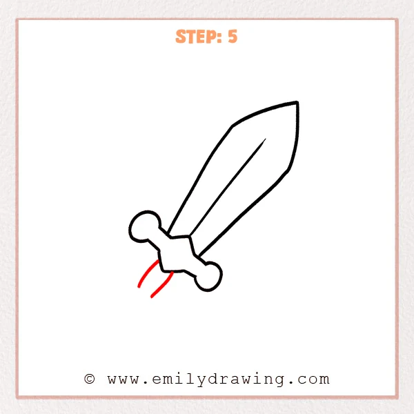 how to draw a sword - Step 5