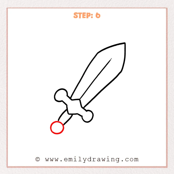 how to draw a sword - Step 6