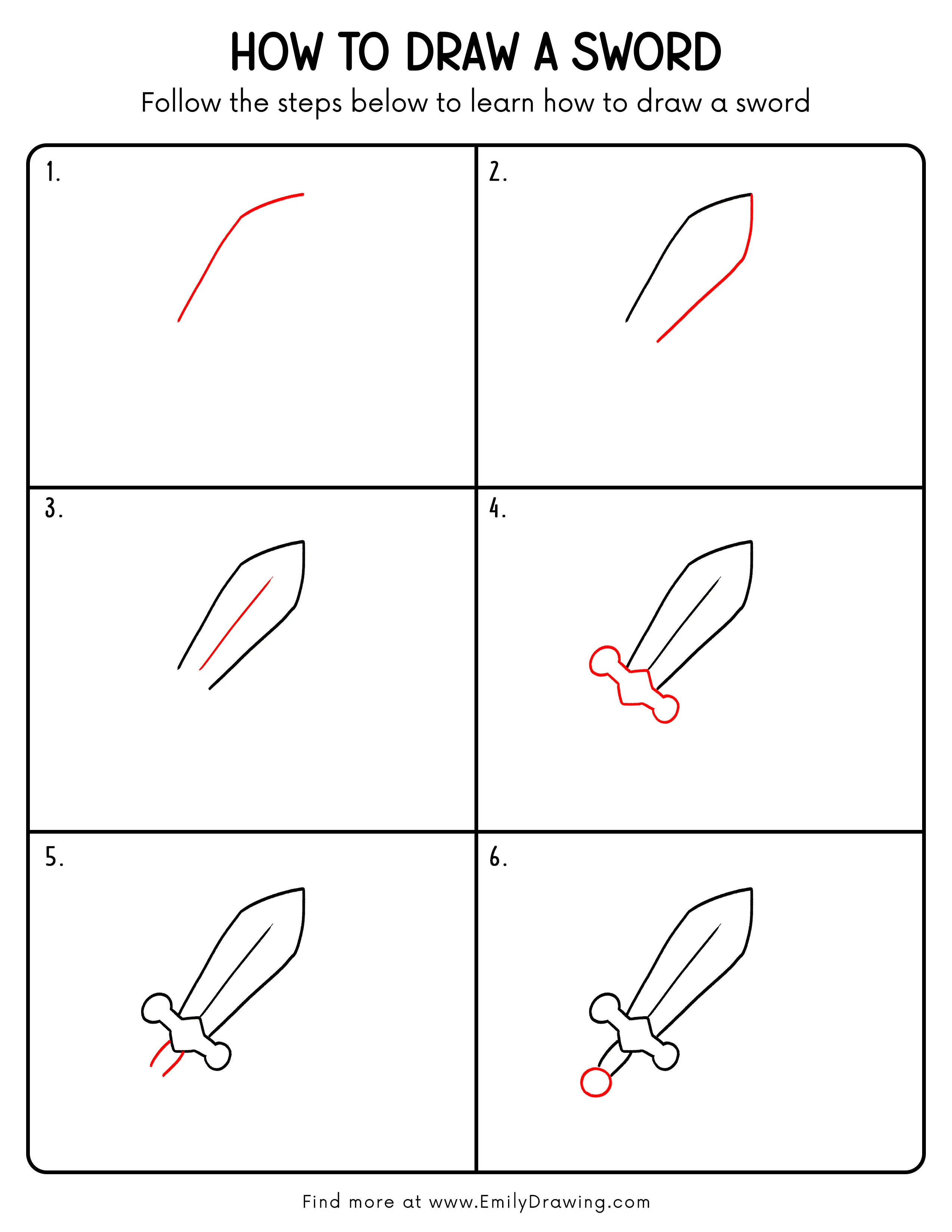 Printable Sword Drawing Guide