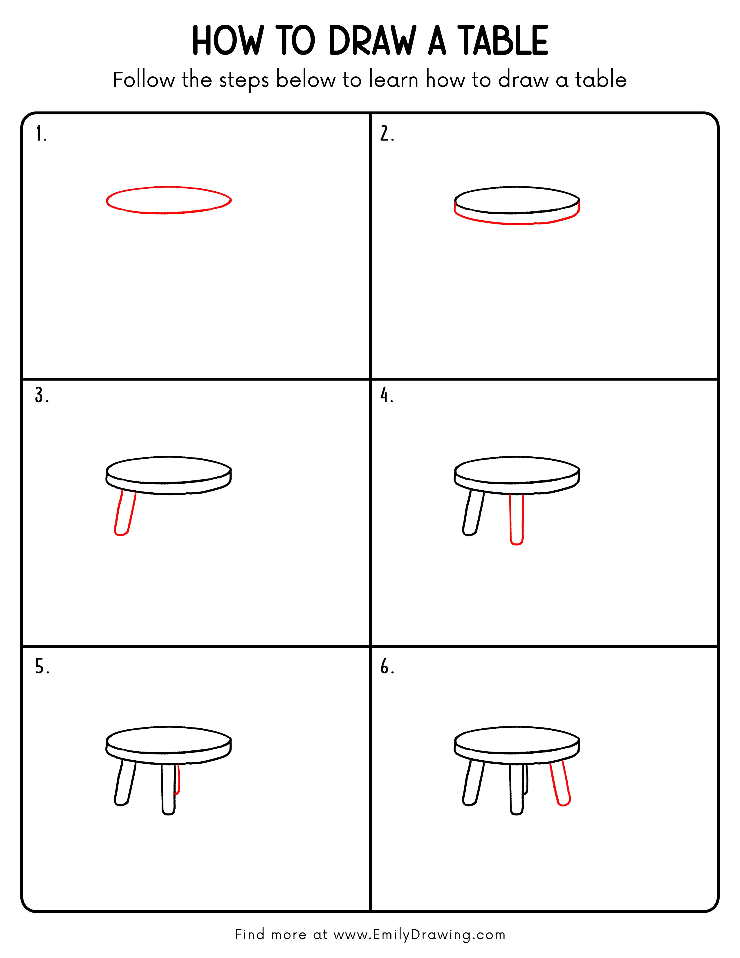 Printable Table Drawing Guide