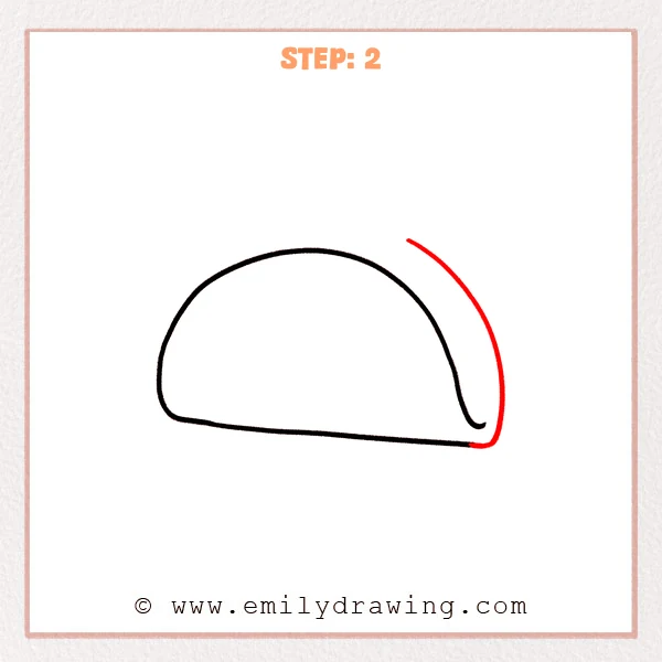 how to draw a taco - Step 2