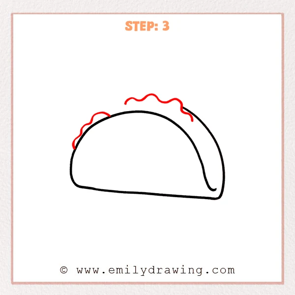 how to draw a taco - Step 3