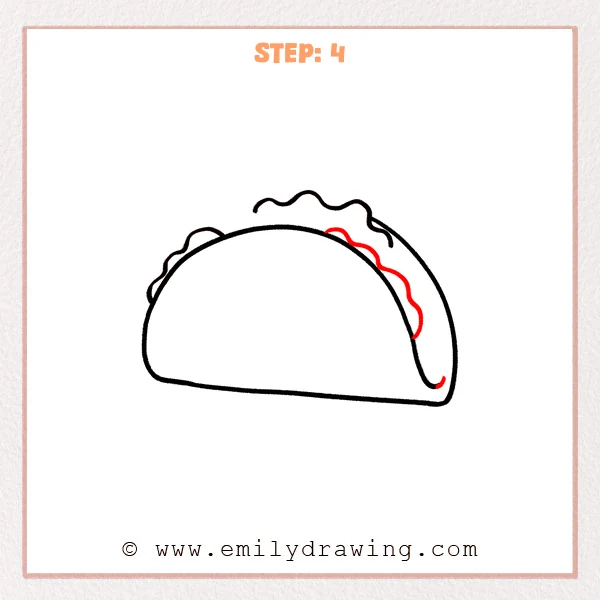 how to draw a taco - Step 4