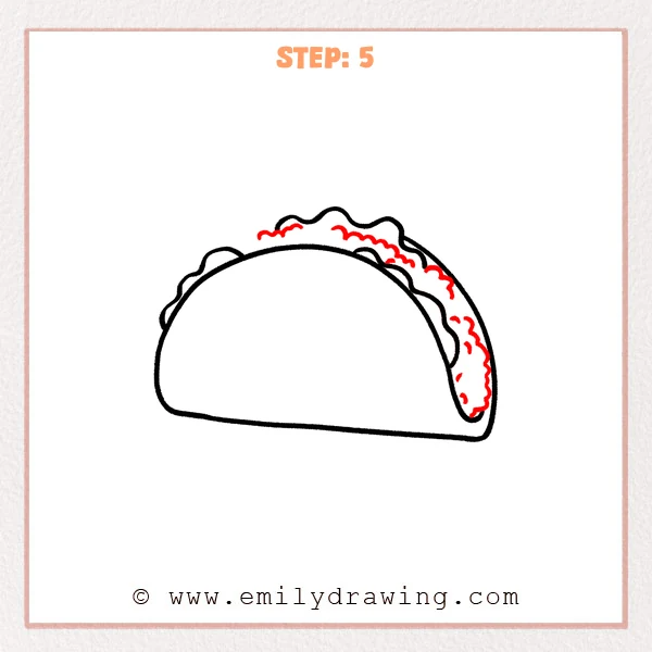 how to draw a taco - Step 5