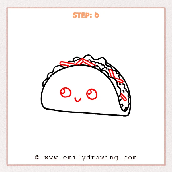 how to draw a taco - Step 6