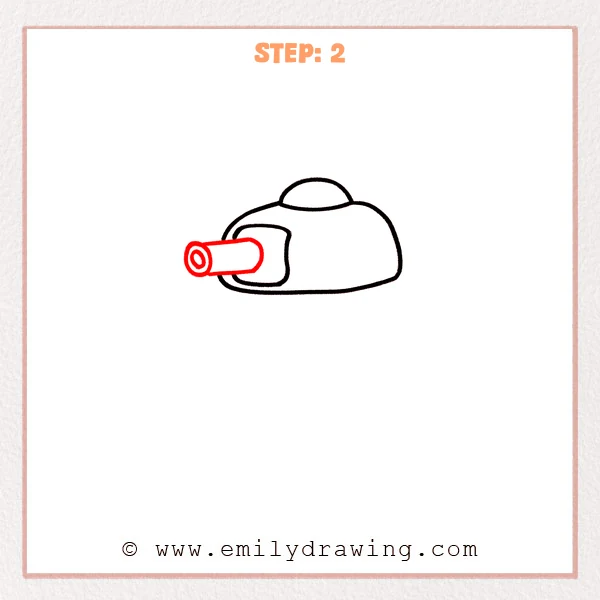 how to draw a tank - Step 2