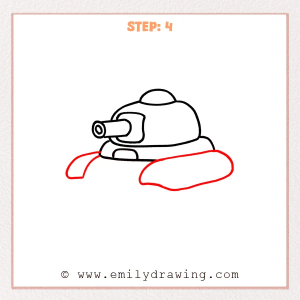 how to draw a tank - Step 4