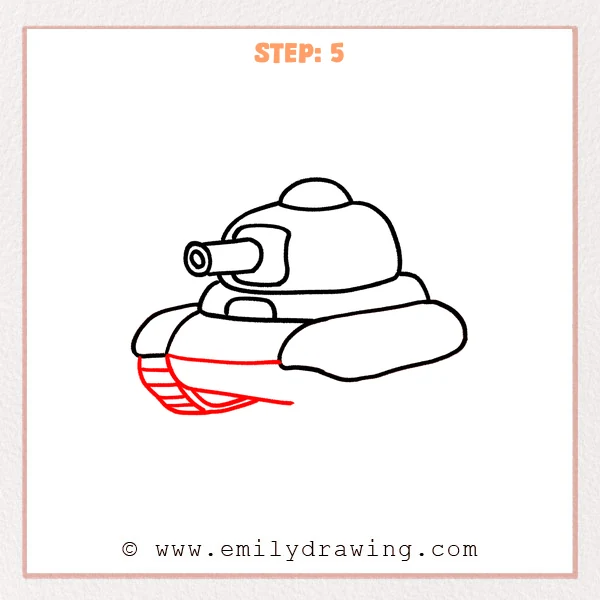 how to draw a tank - Step 5