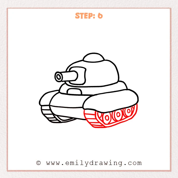 how to draw a tank - Step 6