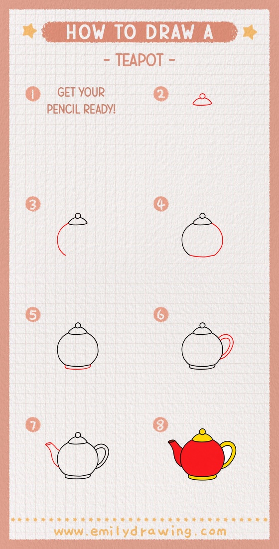 how to draw a teapot pinterest pin