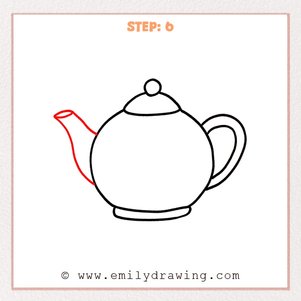 how to draw a teapot - Step 6