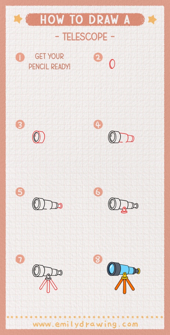 how to draw a telescope pinterest pin