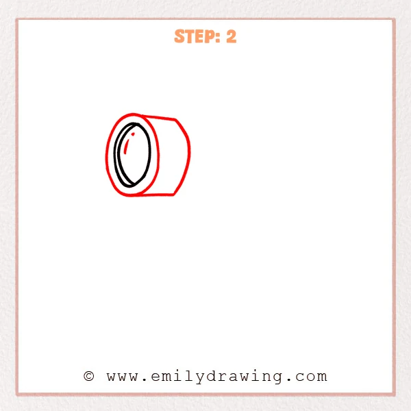how to draw a telescope - Step 2