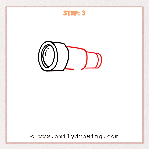 how to draw a telescope - Step 3
