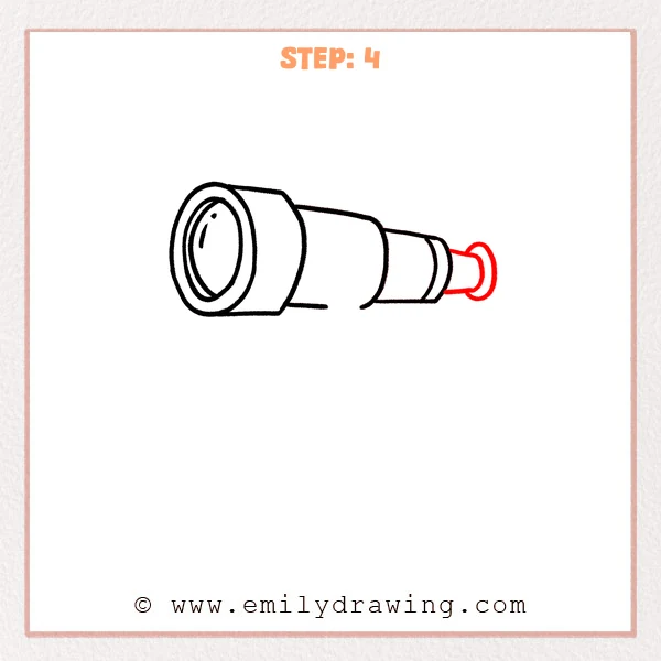 how to draw a telescope - Step 4