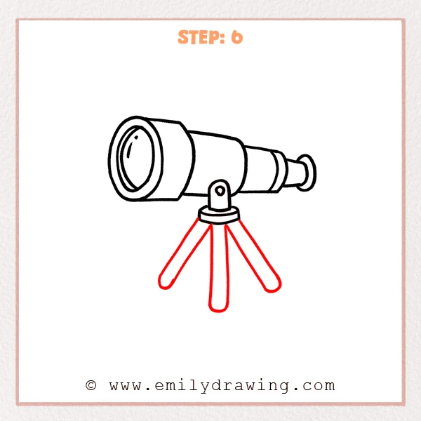 how to draw a telescope - Step 6