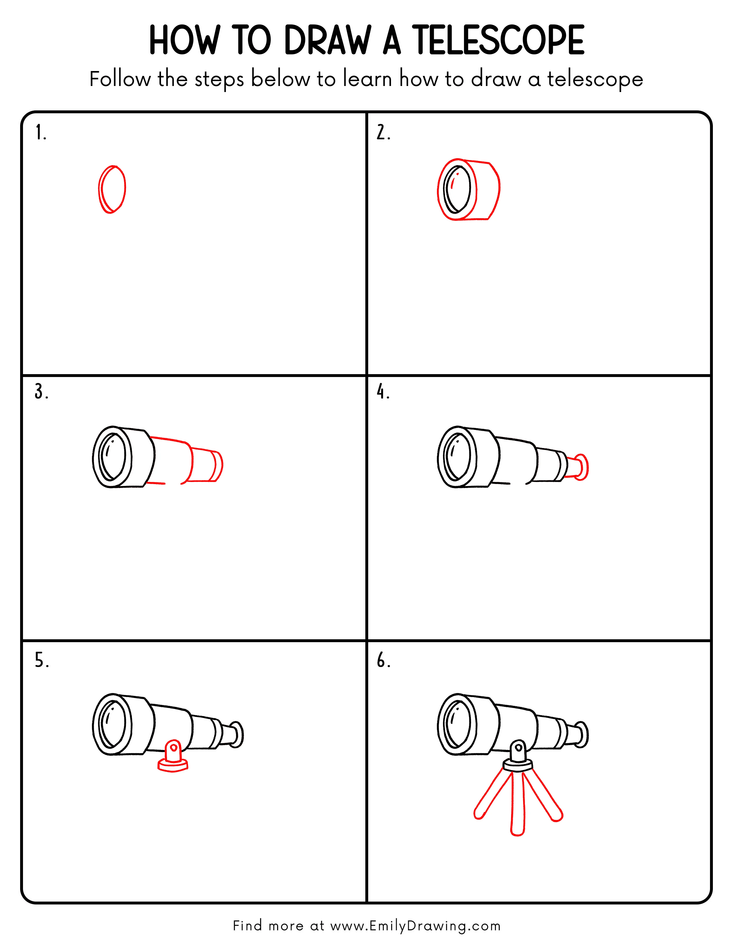Printable Telescope Drawing Guide