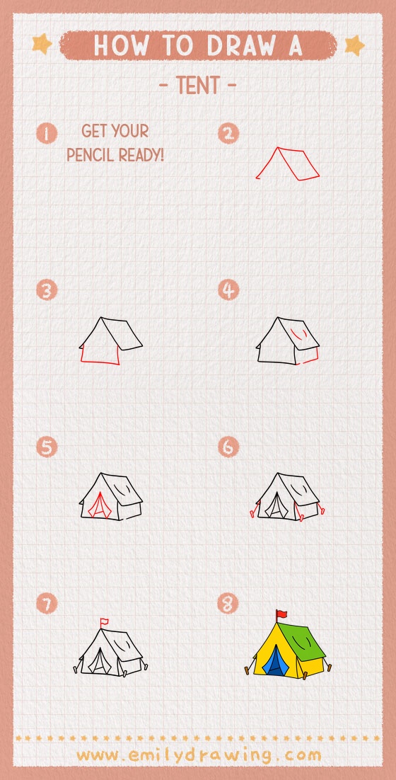 how to draw a tent pinterest pin